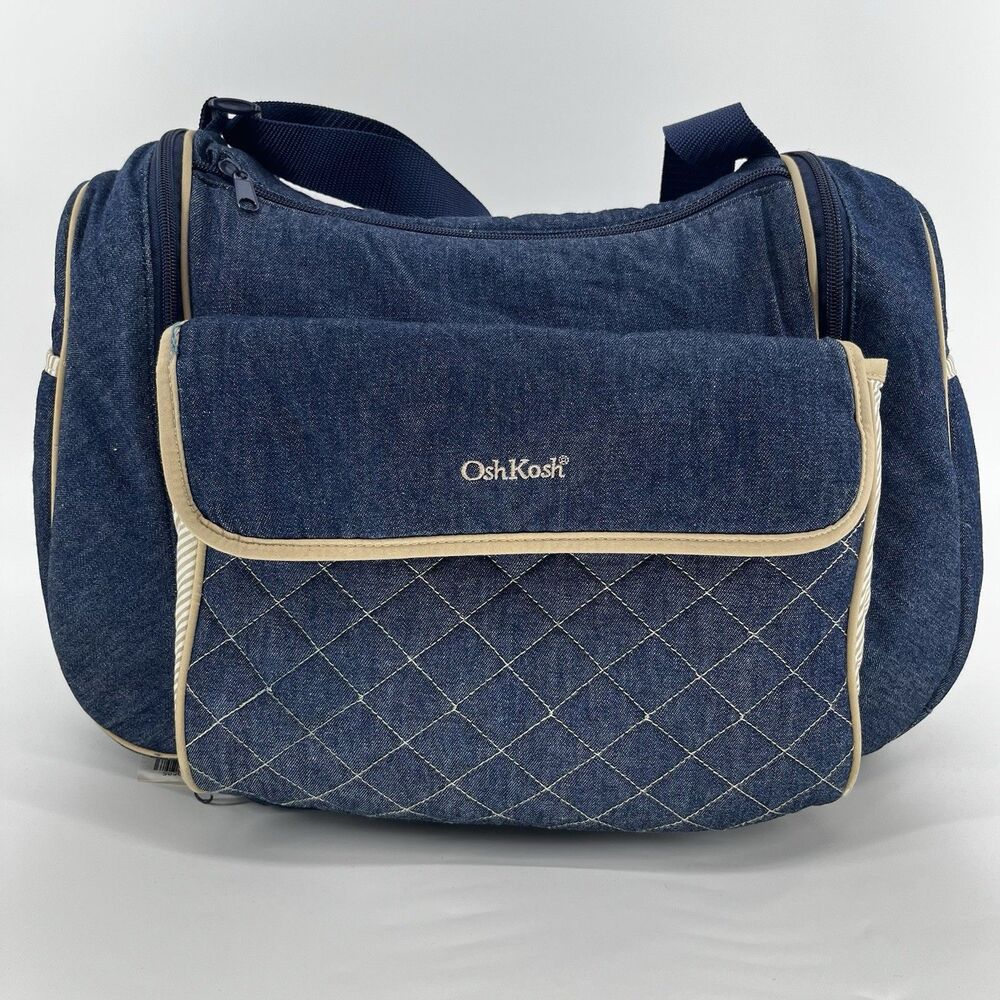 VTG OshKosh B'gosh Dark Denim Diaper Bag 90s Y2K Rare Collectors Duffel Tote